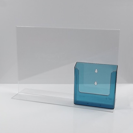 L-Standaard A3 met 1/3 A4 Folderhouder Transparant Blauw