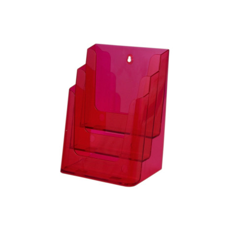 Folderhouder 3x A4 Transparant Rood