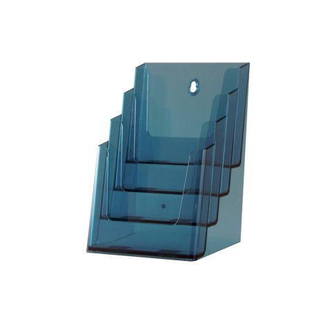 Folderhouder 4x A5 transparant blauw