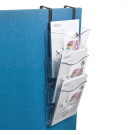 Docupocket A4 staand, 3 vaks, set incl. brackets