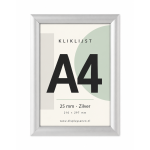 Kliklijst A4, zilver – 25 mm 