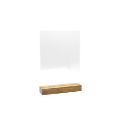 AOOSU Acryl Displaystandaard, 6 stuks A4 Tafelbordhouders, T-Stand Dubbelzijdige Verticale Menukaarthouder voor Restaurants, Cafés, Kantoren, Foto's (Gouden Rand