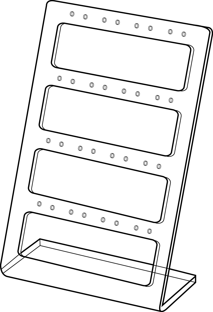 Oorbelhouder voor 16 paar hangers